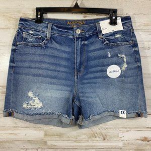 NWT Arizona Junior Jean Distressed Shorts Size 13